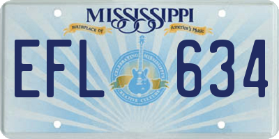MS license plate EFL634