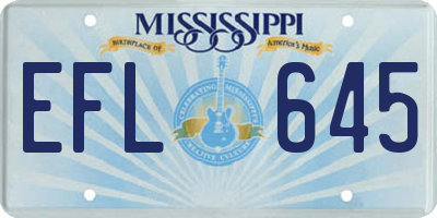 MS license plate EFL645