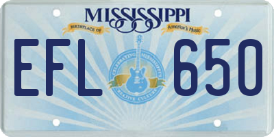 MS license plate EFL650