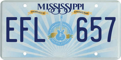 MS license plate EFL657
