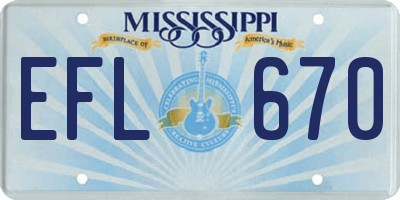 MS license plate EFL670