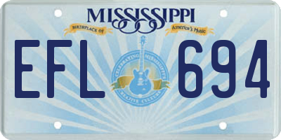 MS license plate EFL694