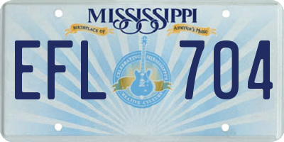 MS license plate EFL704