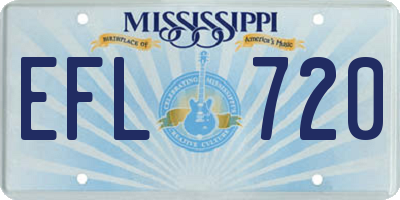 MS license plate EFL720