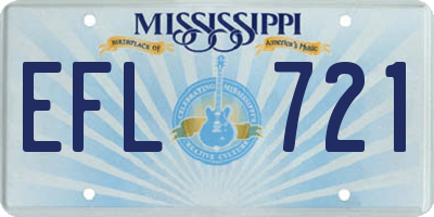MS license plate EFL721