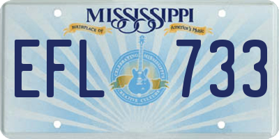 MS license plate EFL733