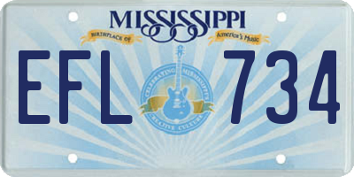 MS license plate EFL734