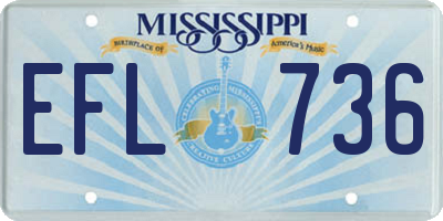 MS license plate EFL736