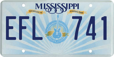 MS license plate EFL741