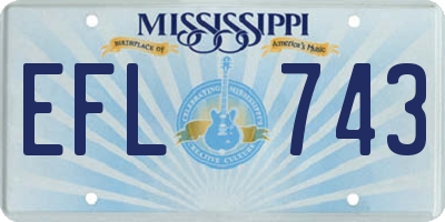 MS license plate EFL743