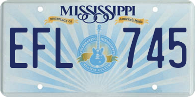 MS license plate EFL745