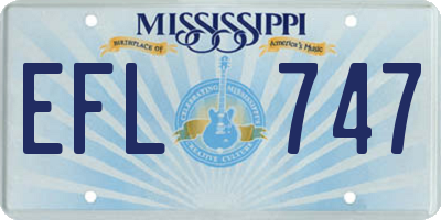 MS license plate EFL747