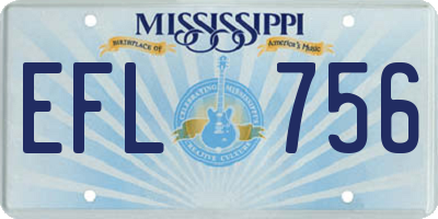 MS license plate EFL756