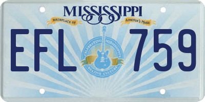 MS license plate EFL759