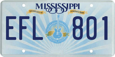 MS license plate EFL801