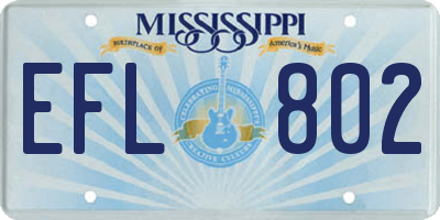 MS license plate EFL802