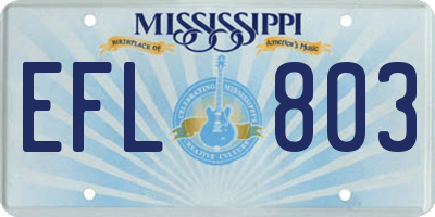 MS license plate EFL803