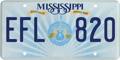 MS license plate EFL820