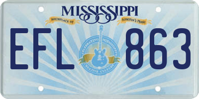 MS license plate EFL863