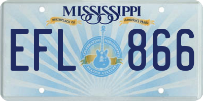 MS license plate EFL866