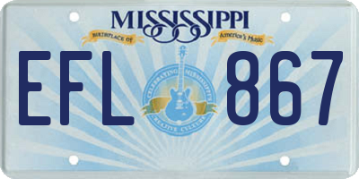 MS license plate EFL867
