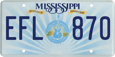 MS license plate EFL870