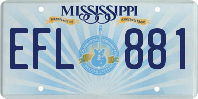 MS license plate EFL881