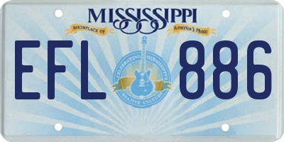 MS license plate EFL886