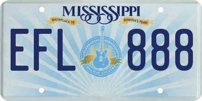 MS license plate EFL888