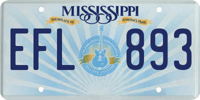 MS license plate EFL893