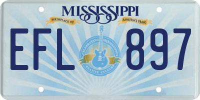 MS license plate EFL897