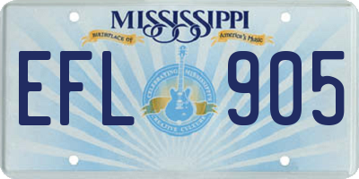 MS license plate EFL905
