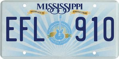 MS license plate EFL910