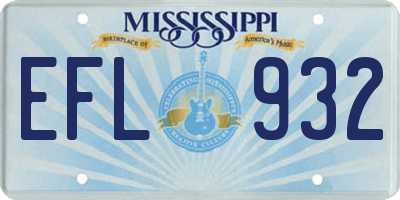 MS license plate EFL932