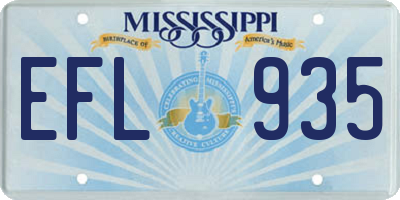 MS license plate EFL935