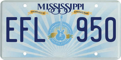 MS license plate EFL950
