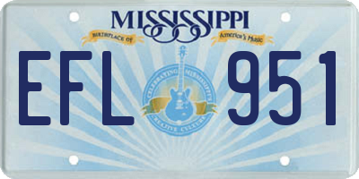 MS license plate EFL951