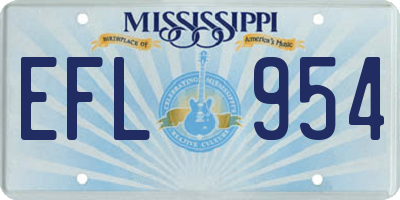 MS license plate EFL954