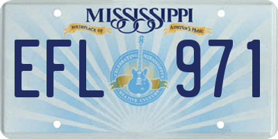 MS license plate EFL971