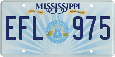 MS license plate EFL975