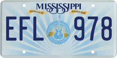MS license plate EFL978