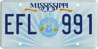 MS license plate EFL991