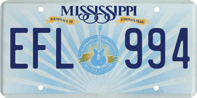 MS license plate EFL994