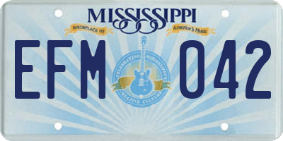 MS license plate EFM042