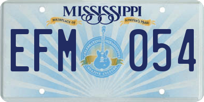 MS license plate EFM054