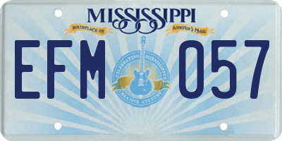 MS license plate EFM057