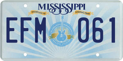 MS license plate EFM061