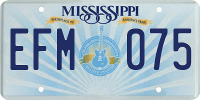 MS license plate EFM075