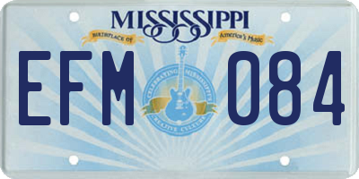 MS license plate EFM084