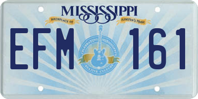 MS license plate EFM161